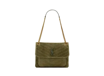 Saint Laurent Niki Medium in Suede "Loden Green"