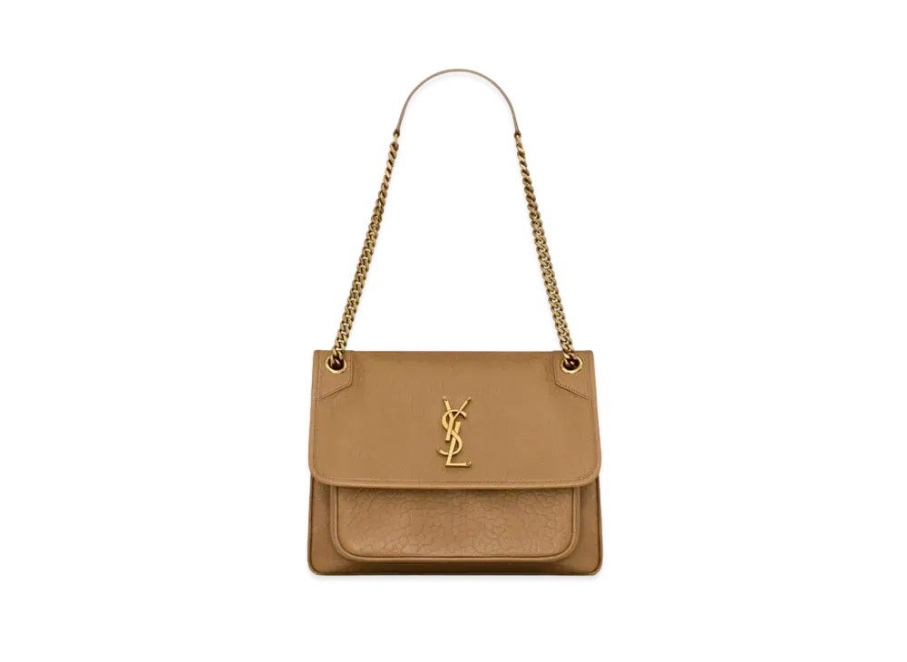 Saint Laurent Niki Medium in Grained Lambskin "Dark Cork"