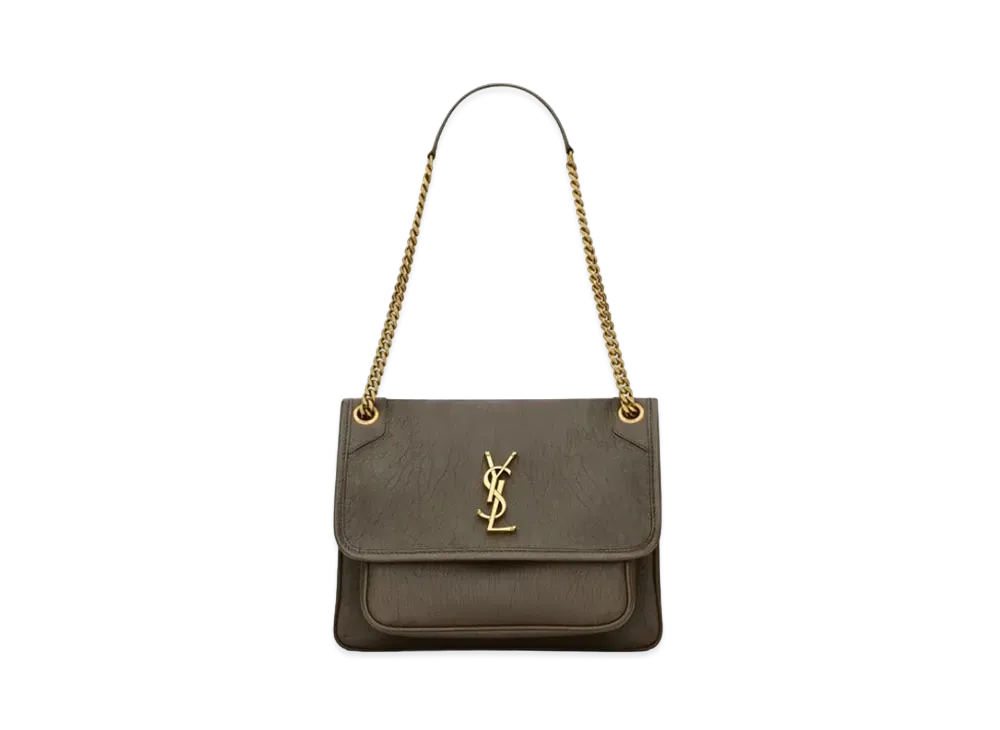 Saint Laurent Niki Medium in Grained Lambskin "Light Musk"