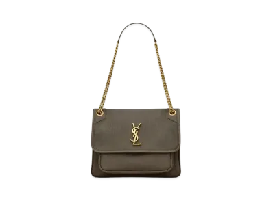 Saint Laurent Niki Medium in Grained Lambskin "Light Musk"