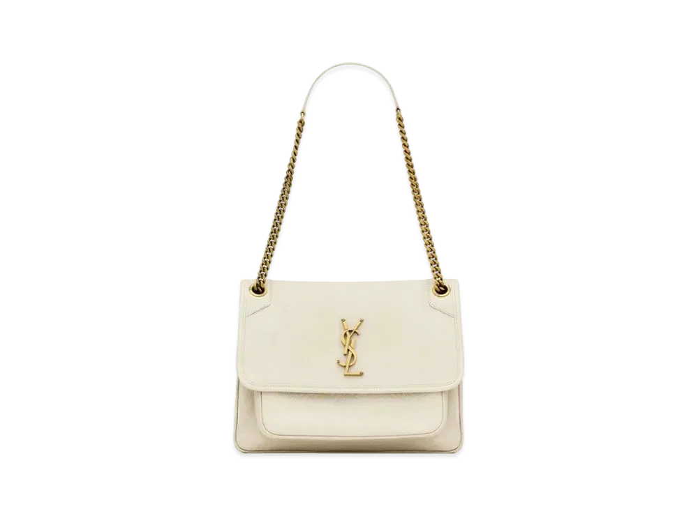 Saint Laurent Niki Medium in Grained Lambskin "Blanc Vintage"