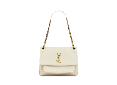 Saint Laurent Niki Medium in Grained Lambskin "Blanc Vintage"
