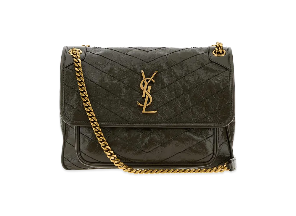 Saint Laurent Women's Niki Medium Soft Bag In Vintage Leather "Green"