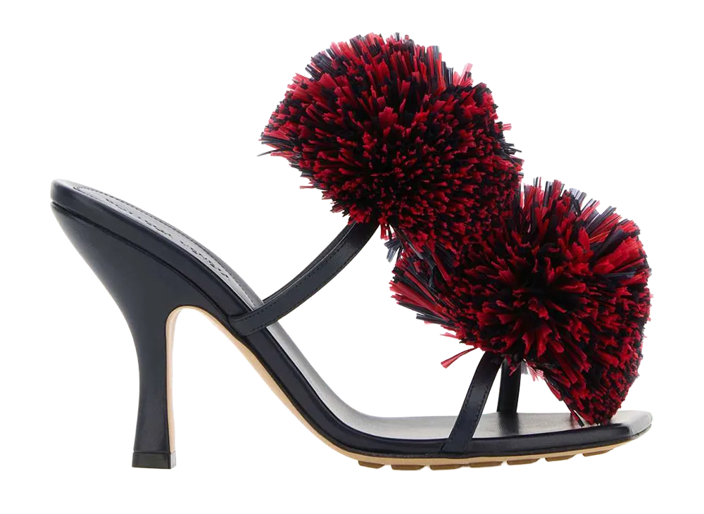 Bottega Veneta Women's Leather Adam Mules "Navy Blue"