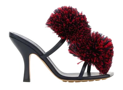 Bottega Veneta Women's Leather Adam Mules "Navy Blue"