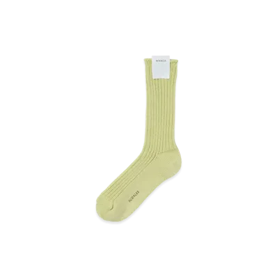 AURALEE Cotton Wool Low Gauge Socks Woman "Light Lime"
