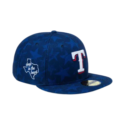 NEW ERA 59Fifty 2024 MLB All-star Game Fan Pack Texas Rangers All Over Logo "Navy"