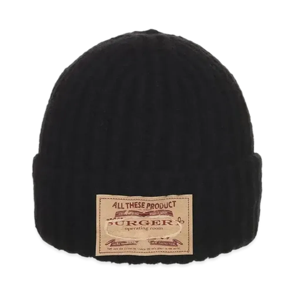 SURGERY Paper Logo Tab Beanie "Black"