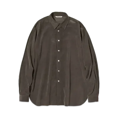 AURALEE FINX LIGHT CORDUROY SHIRTS "Dark Brown"