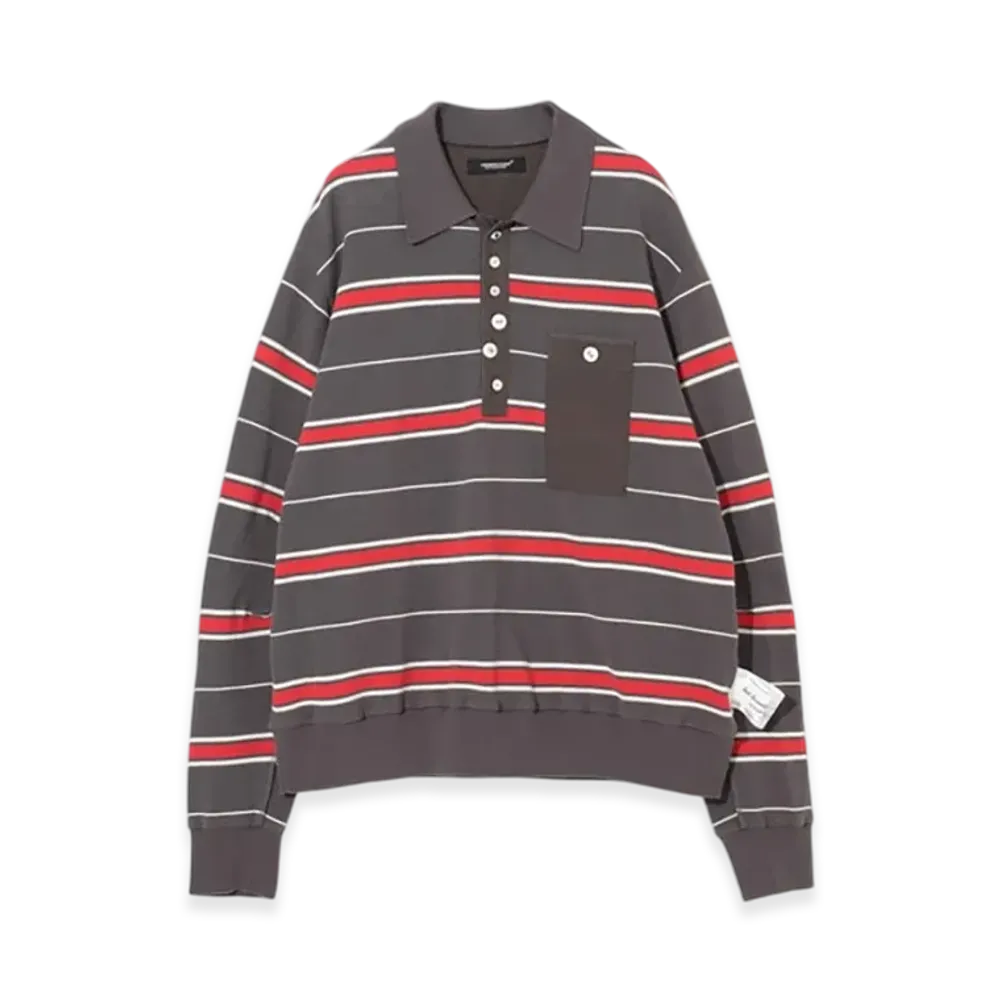UNDERCOVER Cotton Polo Shirt "Gray Border"