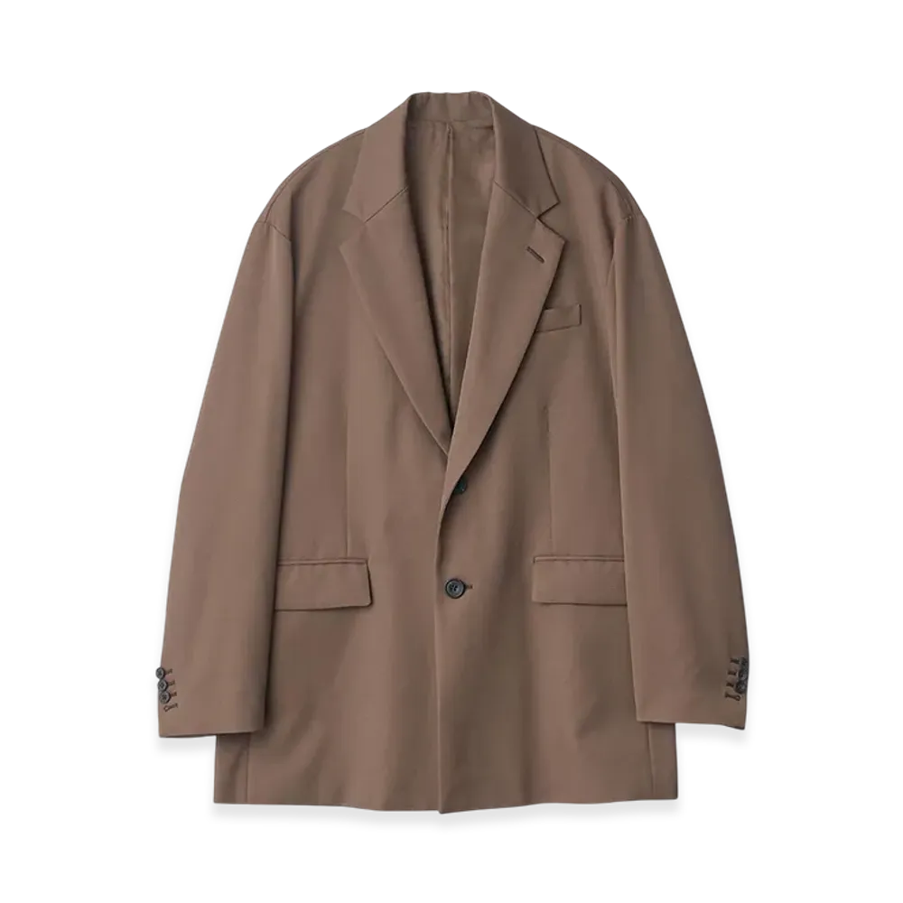 ssstein Oversized Single Breasted Long Jacket "Dark Beige"