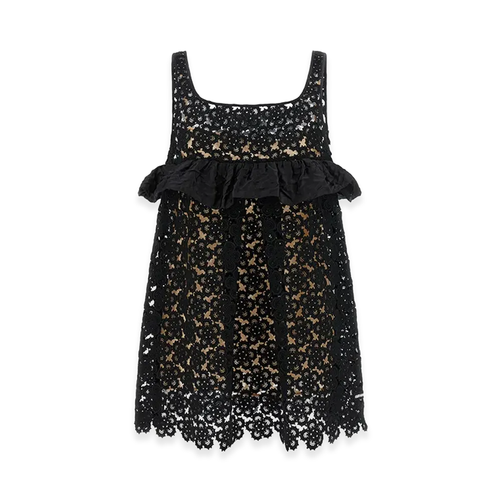 MIU MIU Women's Macrame Dress "Black"