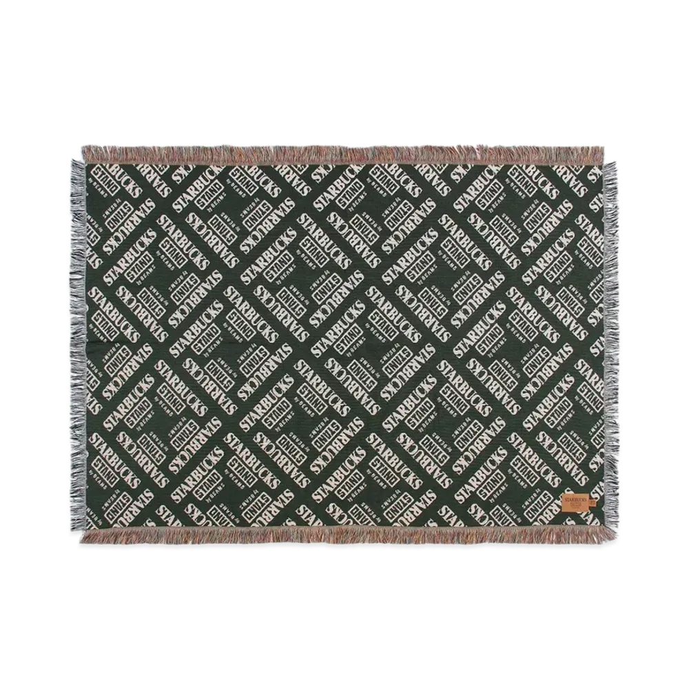 STARBUCKS STAND x BEAMS Jacquard Throw Blanket "Green"