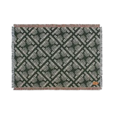 STARBUCKS STAND x BEAMS Jacquard Throw Blanket "Green"