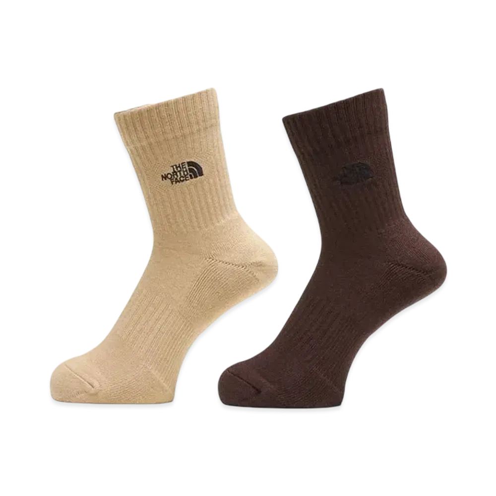 The North Face TNF Logo 2P Crew "Demi Tasse Brown x Kelp Tan"