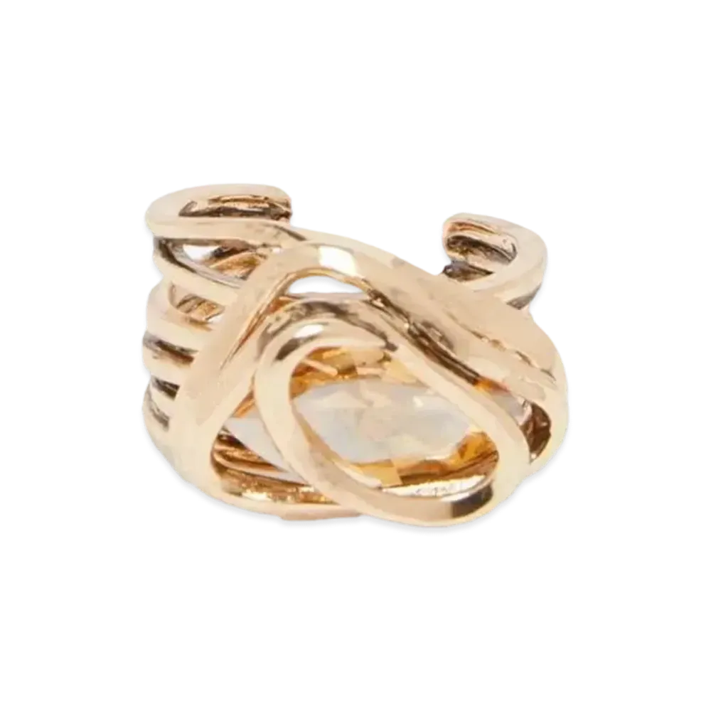 Max Mara Fingelle Woven Ring "Dark Satin Gold"