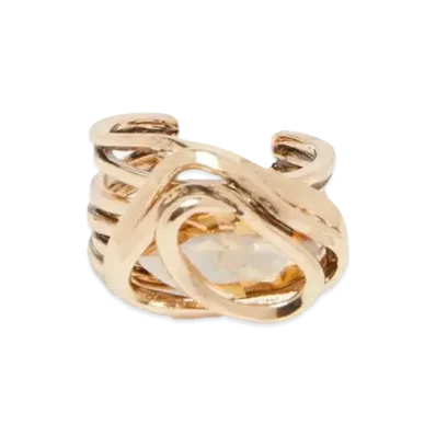 Max Mara Fingelle Woven Ring "Dark Satin Gold"