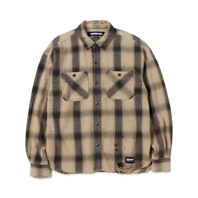NEIGHBORHOOD Savage Block Hombre Check Shirt LS "Mustard"