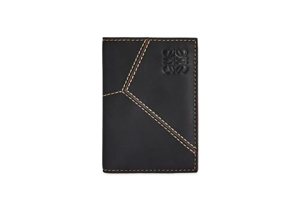 LOEWE Puzzle Stitches Bifold Card Wallet In Smooth Calfskin "Black"