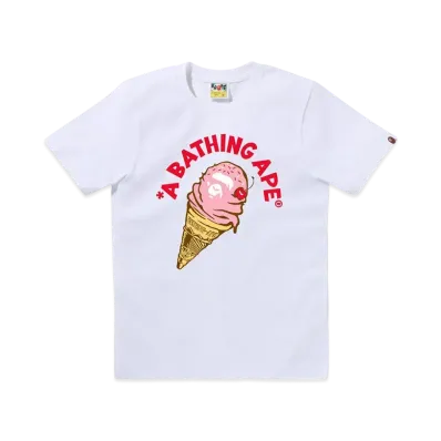 A BATHING APE Ice Cream Tee "White/Pink"