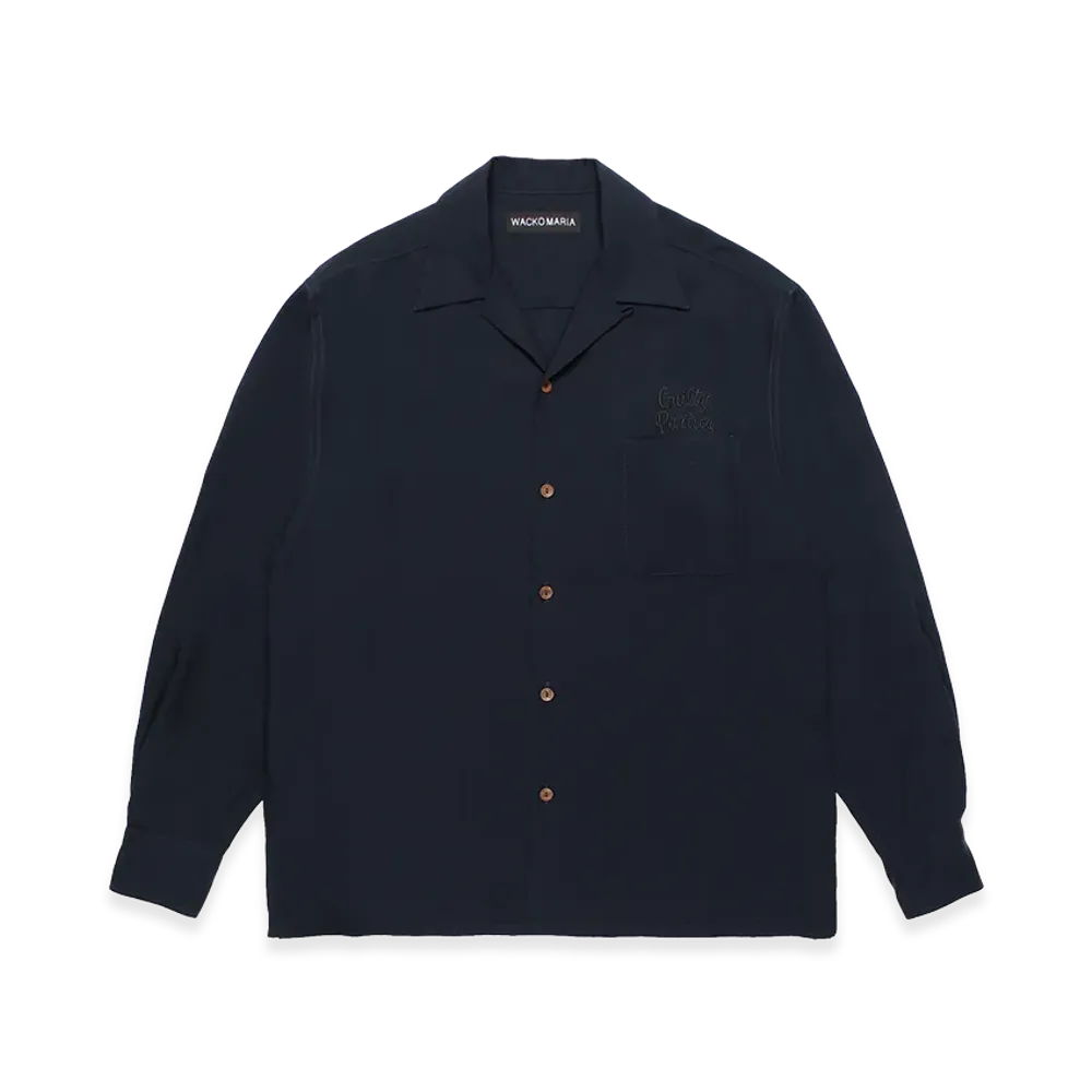 WACKO MARIA 50's Open Collar Shirt "Navy"