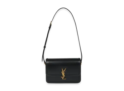 Saint Laurent Women's Leather Medium Solferino Crossbody Bag "Black"