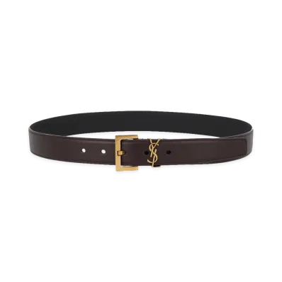 Saint Laurent Women's Cassandre Belt "Brown"