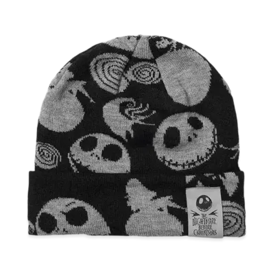 graniph x THE NIGHTMARE BEFORE CHRISTMAS Jack Skellington Pattern Jacquard Knit Cap "Black"