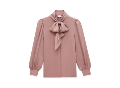Saint Laurent Women's Blouse in Silk Charmeuse "Rose"
