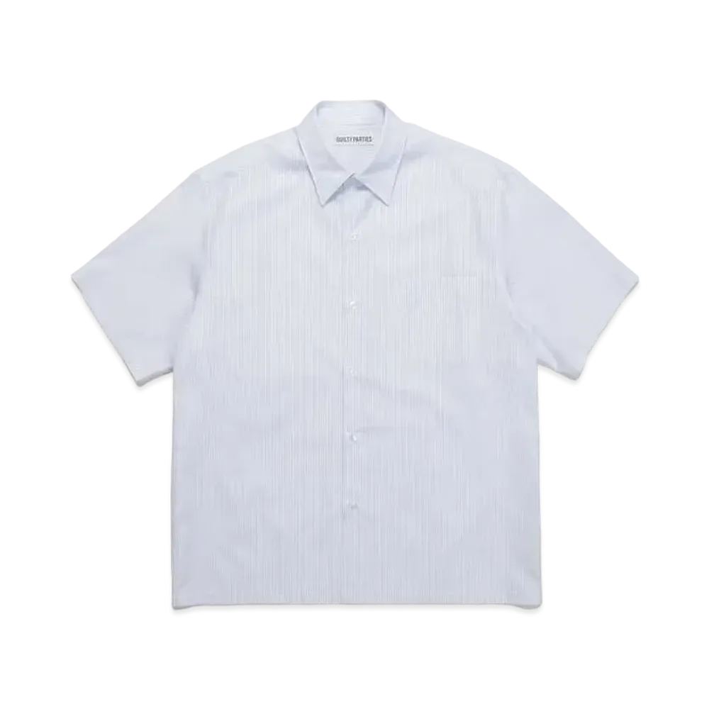 WACKO MARIA STRIPED REGULAR COLLAR SHIRT (IMPOET FABRIC / SOKTAS) "Blue"