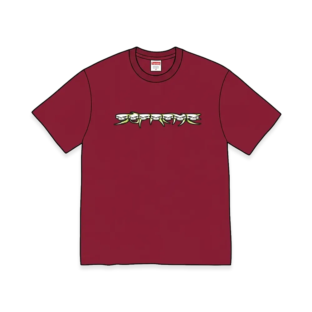 Supreme Skulls Spellout Tee "Cardinal"