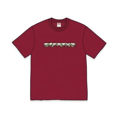 Supreme Skulls Spellout Tee "Cardinal"