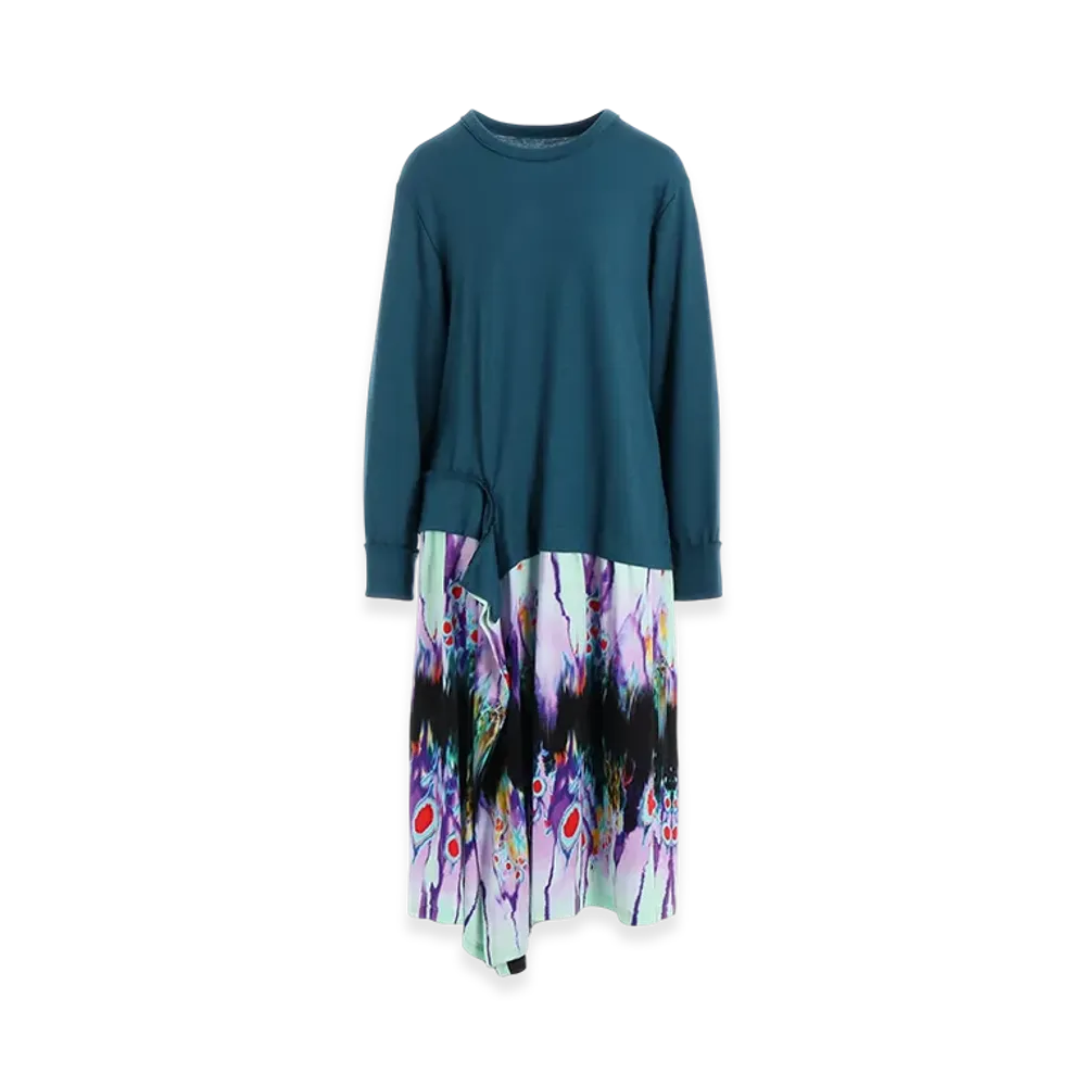 Ground Y x Mononoke the Movie Collaborate Collection Hinezumi Pattern Rayon Docking Dress "Green"