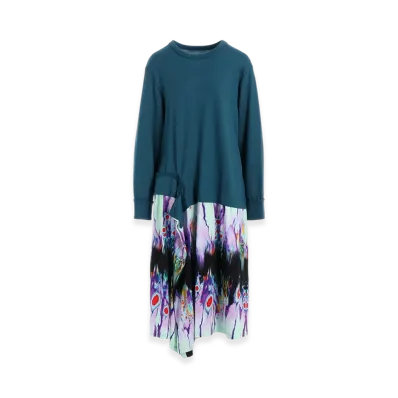 Ground Y x Mononoke the Movie Collaborate Collection Hinezumi Pattern Rayon Docking Dress "Green"