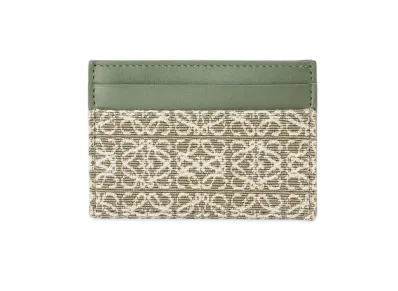 LOEWE Plain Cardholder In Jacquard And Calfskin "Green / Avocado Green"