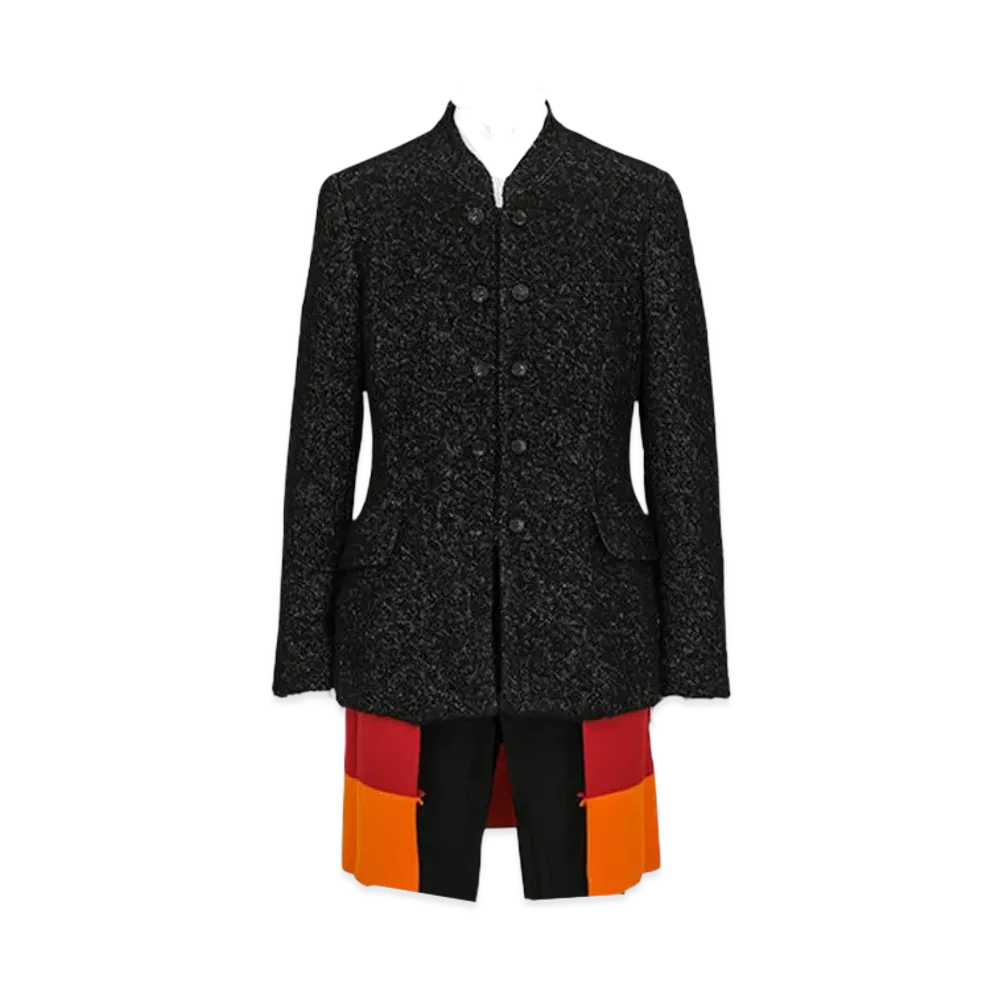 COMME des GARCONS HOMME PLUS Mao Collar Jacket "Black/red"