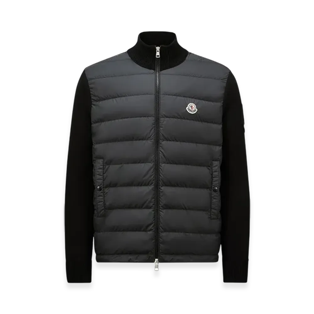 MONCLER Padded Cotton Zip-Up Cardigan "Black"