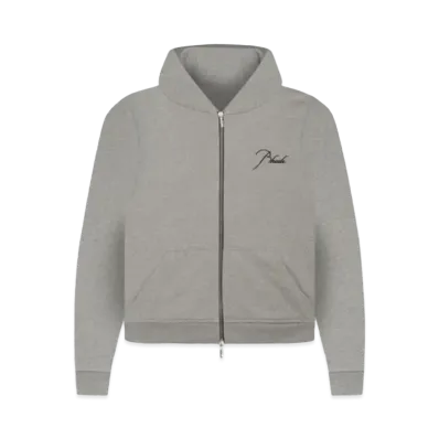RHUDE Full Zip Hoodie "Heather Grey"