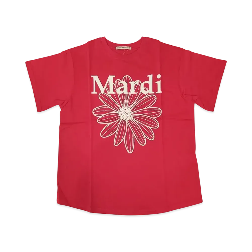Mardi Mercredi T-Shirt Flowermardi "Red Ivory"