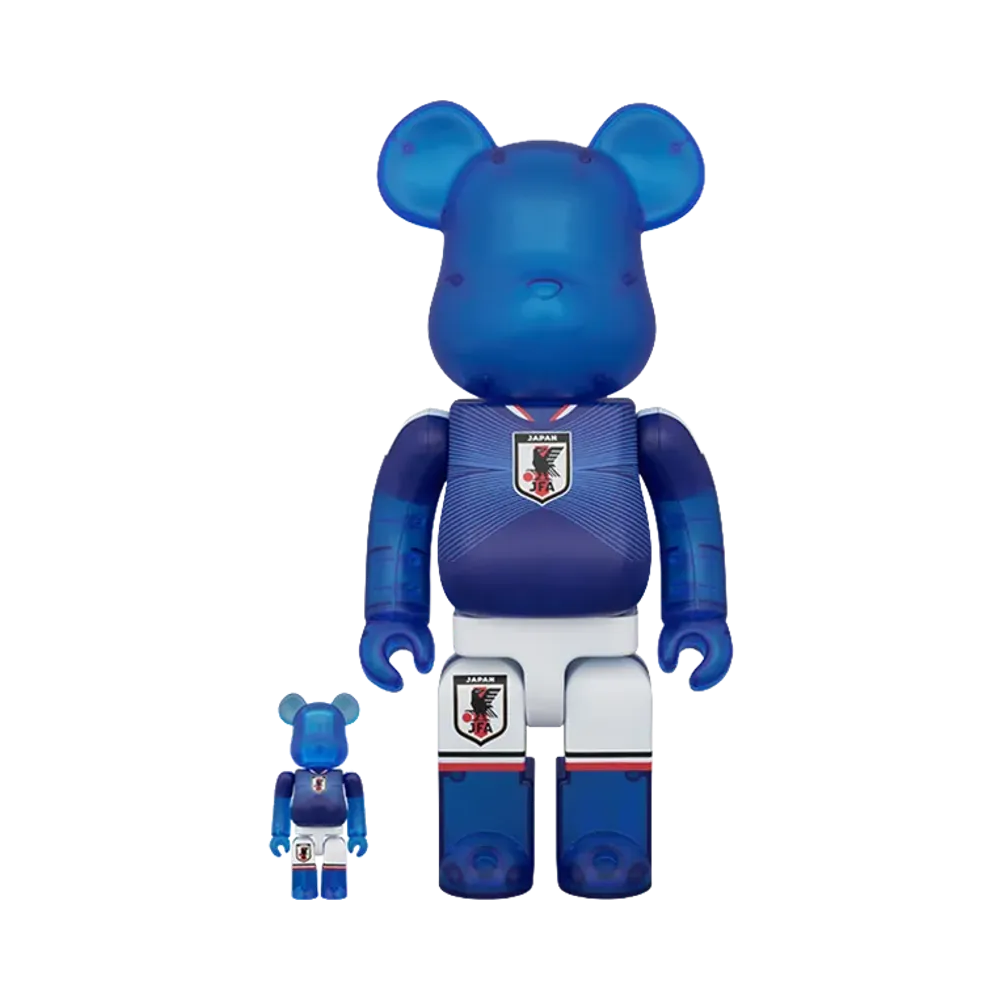 MEDICOM TOY "BEARBRICK" Official Licensed Product Of The Japan National Football Team: Japan National Football Team Ver. 100% & 400%