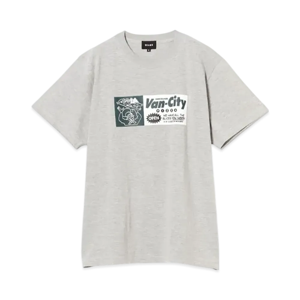 BEAMS Van-City Pizza T-Shirt "MixGray"