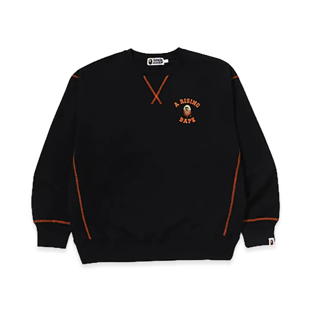 A BATHING APE A RISING BAPE Relaxed Fit Crewneck Sweatshirt "Black"