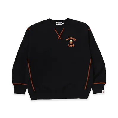 A BATHING APE A RISING BAPE Relaxed Fit Crewneck Sweatshirt "Black"