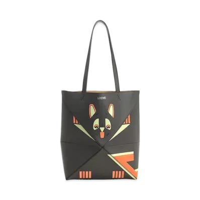 LOEWE Women's Medium "Puzzle Fold" Tote Bag "Brown"