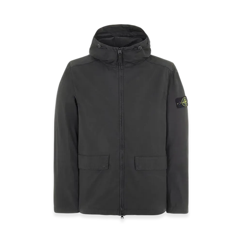 Stone Island 40833 Nylon Cotton Batavia Garment Dyed Hooded Jacket - 22SS "Dark Grey"