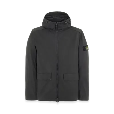Stone Island 40833 Nylon Cotton Batavia Garment Dyed Hooded Jacket - 22SS "Dark Grey"