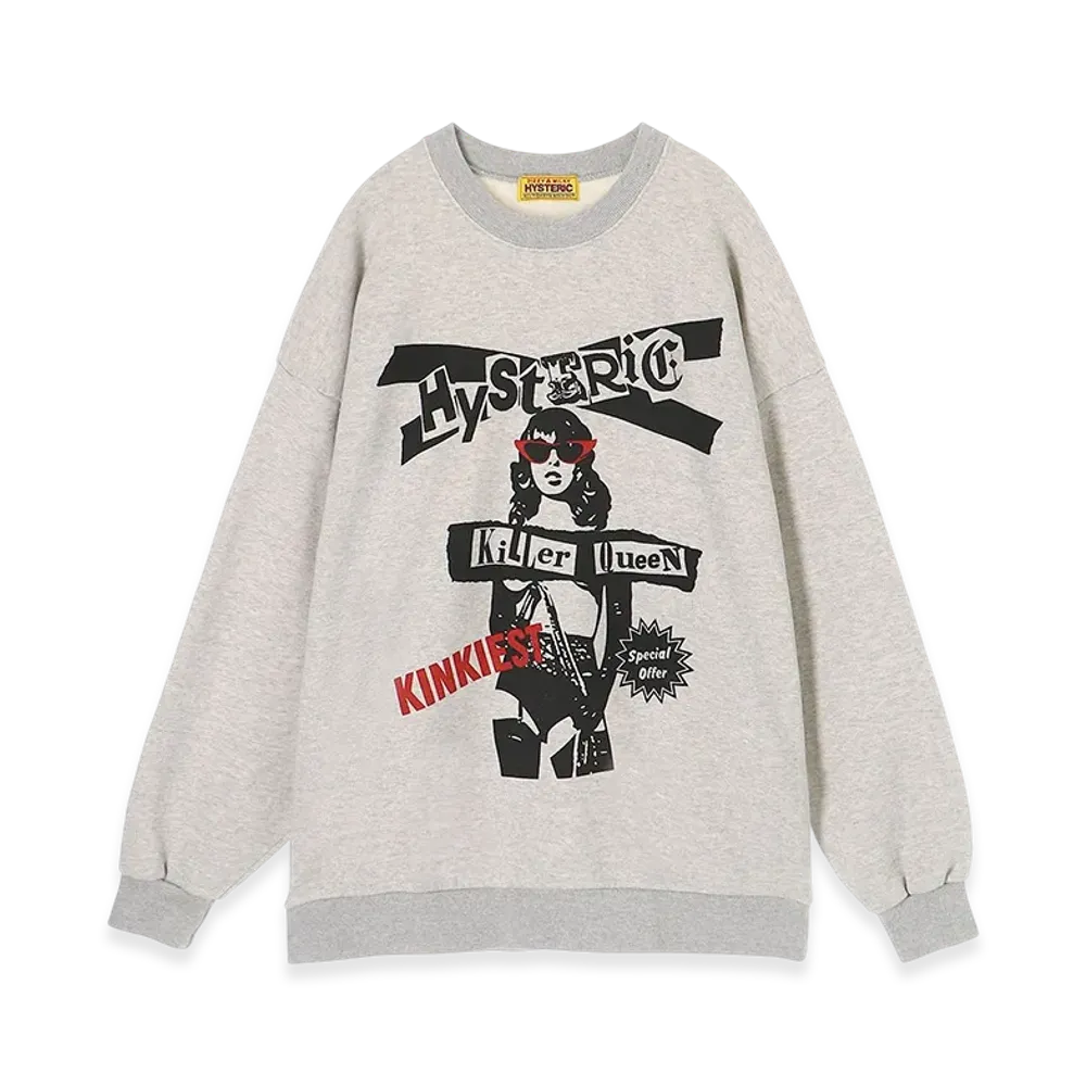 HYSTERIC GLAMOUR Special Offer Oversized Sweatshirt "Top Gray"