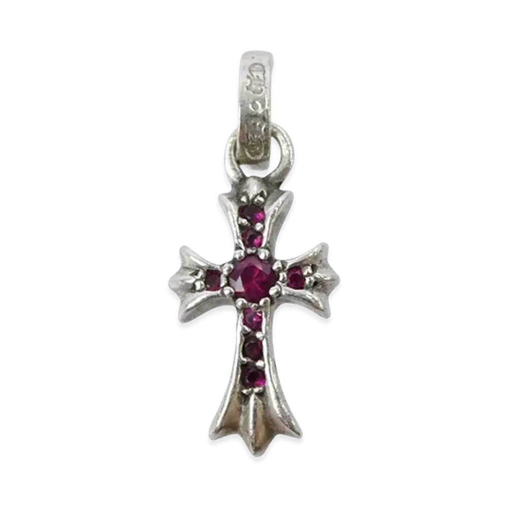 Chrome Hearts Baby Fat Pave Pink Sapphire Pendant Top "Silver"
