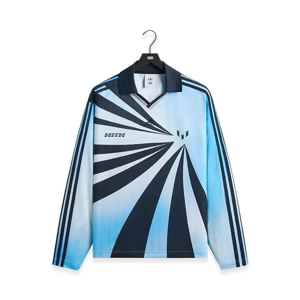 Kith x Lionel Messi x adidas Football Blue Goalkeeper Long Sleeve Tee "Blue"