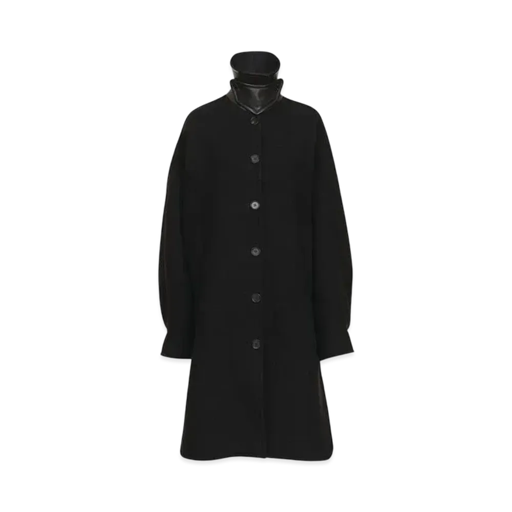 Chloe Oversized Mid-Length Coat In Wool "Black"